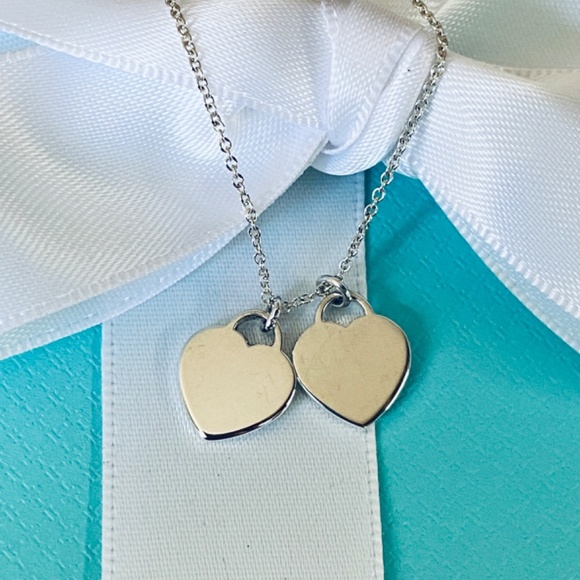 Tiffany & Co. Return to Tiffany 925 Sterling Silver Double Heart Necklace w/box - Picture 5 of 7